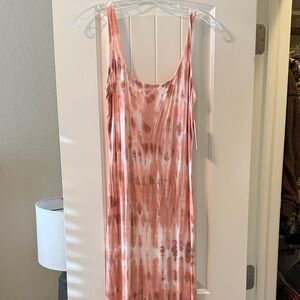 Billabong Warm Waves Dress in Pink and White, size m